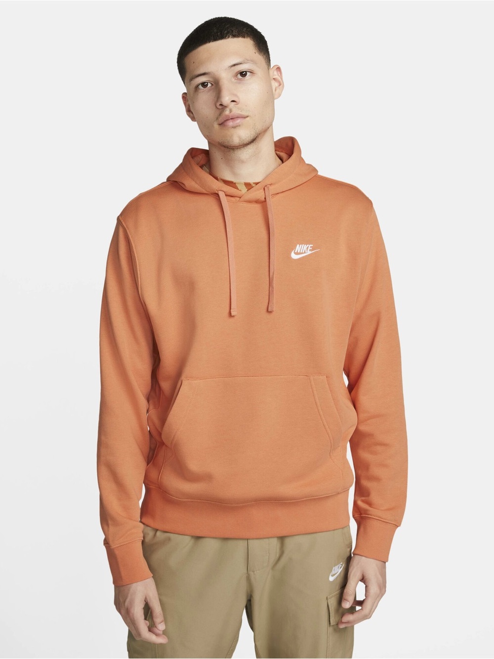 Nike Men's Rust Orange Pullover Hoodie- Medium